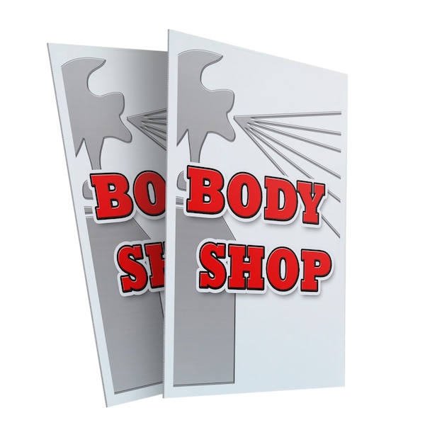 Signmission Body Shop, Plastic Signs Only 24 Inch x 36 Inch, Corrugated Plastic, 2PK CSB-2436-2PACK-Body Shop - main