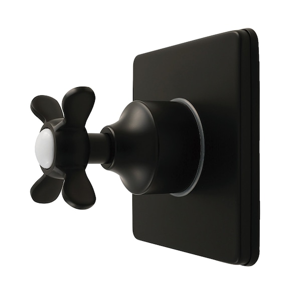 Kingston Brass Single-Handle Six-Way Diverter Valve with Square Trim Kit, Matte Black KS4040BEX - main