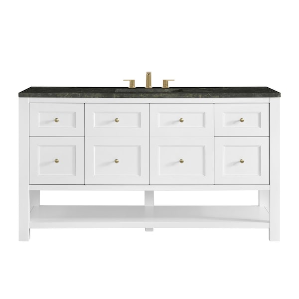 James Martin Vanities Breckenridge 60" Single Vanity, Bright White, w/ 3 CM Phantome Eclos Top 330-V60S-BW-3PHT - main