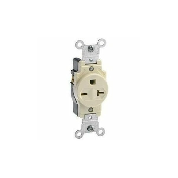 Leviton PlugsandRcptcls, 20A, 250VAC, Ivory, Nylon 5823-I - main