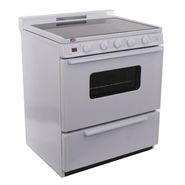 Premier Electric Range, 30 inW x 37.5 inH x 26 inD, 3.91 cu. ft. Oven, Smooth Glass Top Stove, White 805715 - main