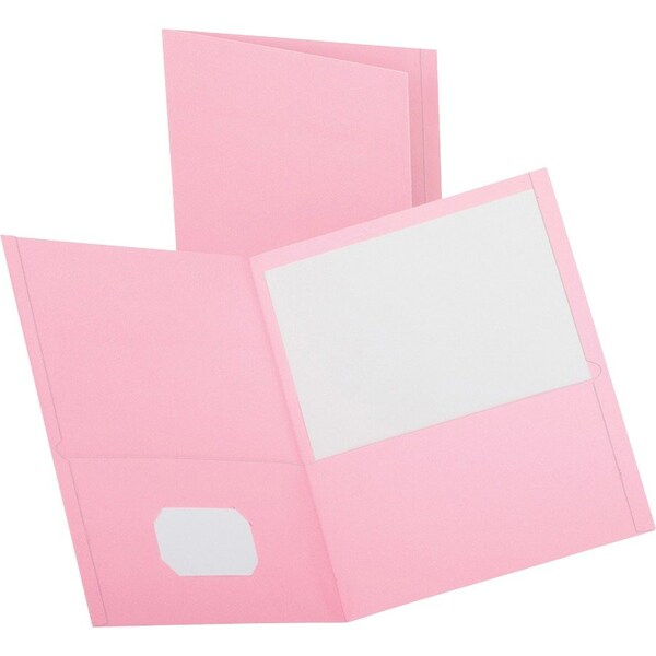 Tops Business Forms Oxford, Twin-Pocket Folder, Embossed Leather Grain Paper, Pink, 25PK 57568 - main