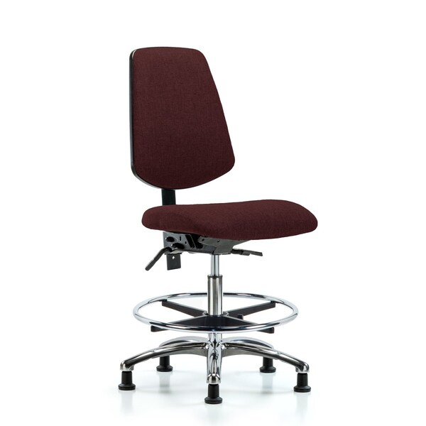 Blue Ridge Ergonomics Fab Med Bench Chair, Bk, CF, Glds, Bur, No Arms, 22" to 29" Height, Burgundy BR-FMBCH-MB-CR-T1-A0-CF-RG-F41 - main
