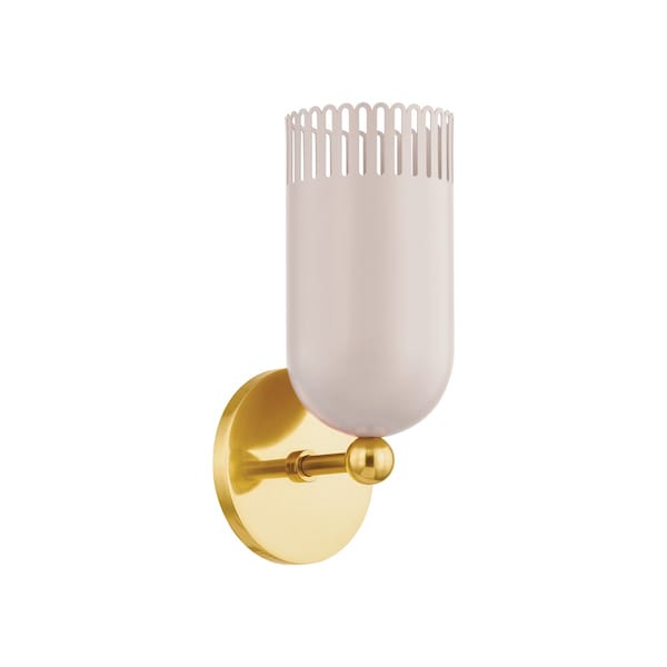 Mitzi Zoe Feldman X Liba 1 Light Wall Sconce 21.75 In. Aged Brass/Soft Peignoir H884101-AGB/SPG - main