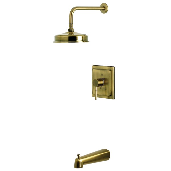 Kingston Brass Single-Handle Pressure Balanced Tub and Shower Faucet, Antique Brass KB5893DL - main