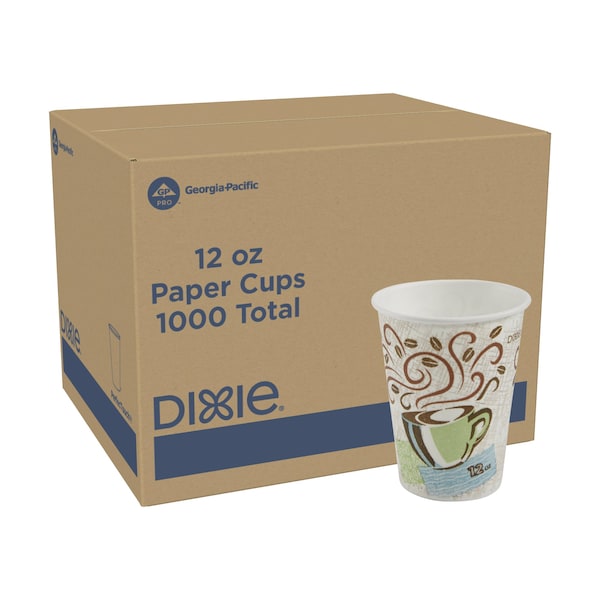 Dixie Disposable Hot cup 12 oz. White, Paper, Pk1000 5342CD - main