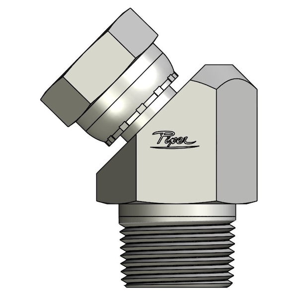 Piper 1/2in. Male Pipe X 3/4in. Female Pipe Swivel, 45 deg Elbow 1445-08-12 - main