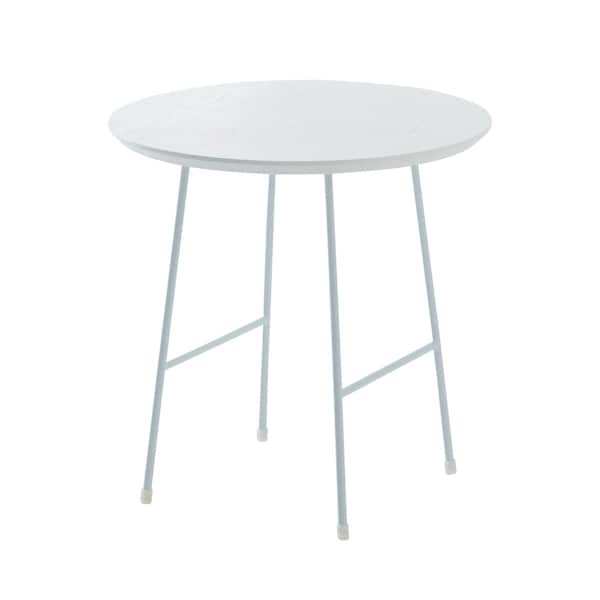 Leisuremod Round 19.7 in W, 19.3 in L, MDF/Stainless Steel, White RSW-19W - main