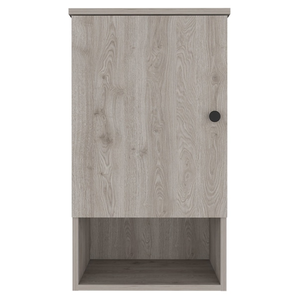 Homeroots 16" Light Gray Wood Floating Single Door Bathroom Vanity And Medicine Cabinet 543578 - main