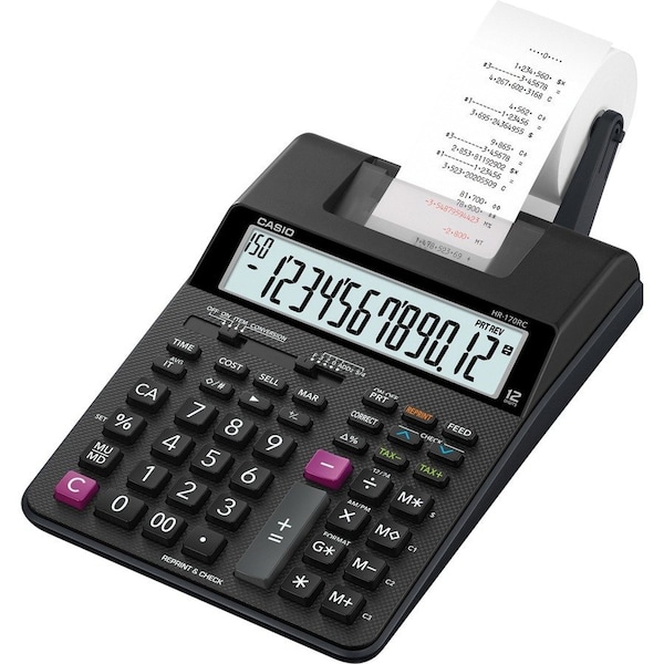 Casio HR170RC Printing Calculator, Black CSOHR170RC - main