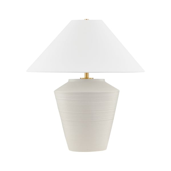 Mitzi The Lifestyled Co X Rachie 1 Lt. Table Lamp 45.25 In. Aged Brass/ Ceramic Whitewash Terracotta HL827201-AGB/CWT - main
