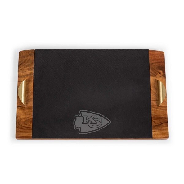 Picnic Time Family Of Brands NFL Kansas City Chiefs - Covina Acacia and Slate Serving Tray 957-07-512-163-2 - main