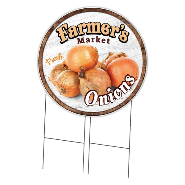 Signmission Farmers Market Onions Double Sided Corrugated Plastic Circle Yard Sign, C-36-CIR-DS-WS-Onions C-36-CIR-DS-WS-Onions - main