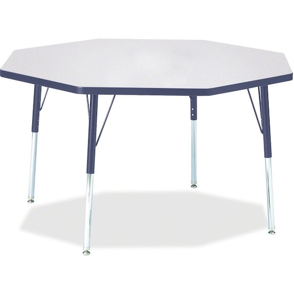 Jonti-Craft Berries Octagon Activity Table, 48 in. x 48 in., A-height, Freckled Gray/Navy/Gray 6428JCA112 - main