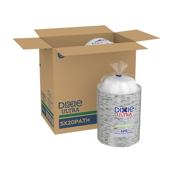 Dixie Disposable Bowl, Round, 20 fl. oz., Paper, Water, Pathways, PK500 SX20PATH - main