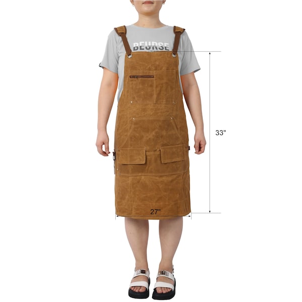 Edendirect Heavy Duty Waxed Canvas Tool Apron, Adjustable Tool Apron, 18oz Water-Resistant IR-W465P181587 - main