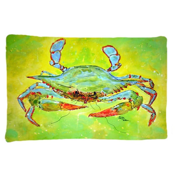Carolines Treasures 20.5 x 30 in. Bright Green Blue Crab Moisture Wicking Fabric Standard Pillow Case 8357PILLOWCASE - main