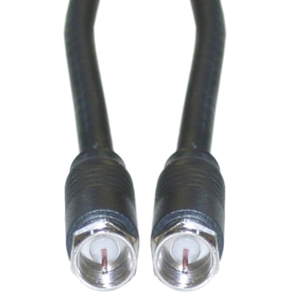 Cable Wholesale F-pin RG6 Coaxial Cable, Black, F-pin Male, 12 foot 10X4-01112 - main