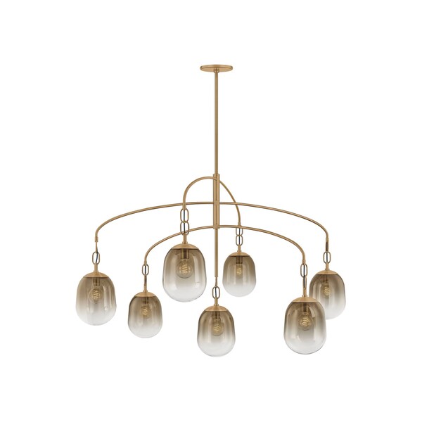 Troy Lighting Harvey 59in wide 7 Light Chandelier in Patina Brass F2559-PBR - main