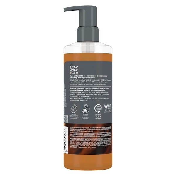 Dove Men+Care Thick and Full Sandalwood and Cardamom Oil 2-in-1 Shampoo Plus Conditioner, 17.5 Ounce, 4PK 69759865 - main