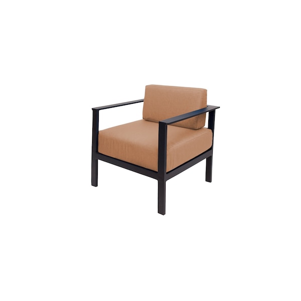 Bfm Seating Belmar Armchair with Sunbrella cushions, Sand Black Frame PH6102BL-14107 - main