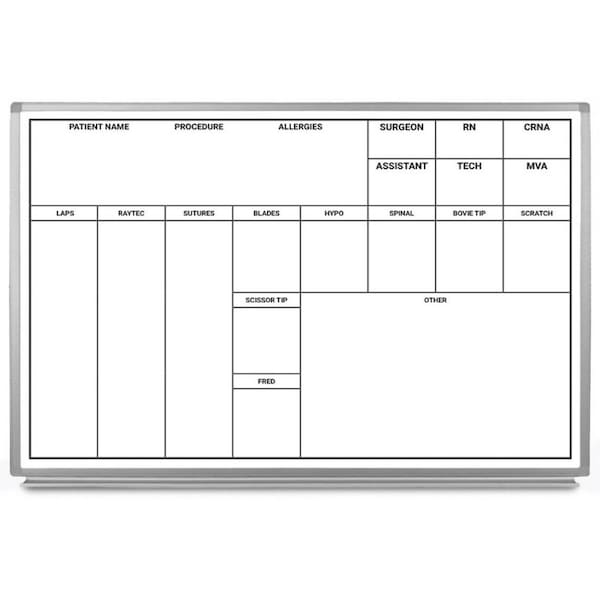 Creative Safety Supply OP-Room Dry-Erase Hospital Whiteboard, 48in x 36in WB10024-48 - main
