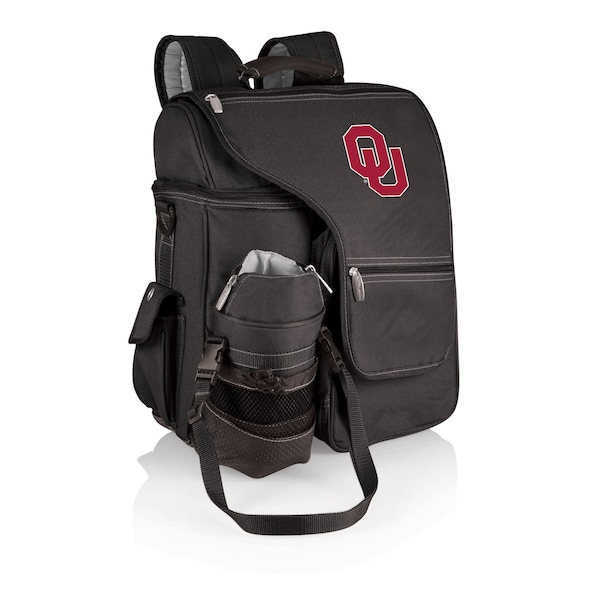 Picnic Time Family Of Brands NCAA Oklahoma Sooners Turismo Backpack Cooler with Water Bottle CarrierBlack 641-00-175-454-0 - main