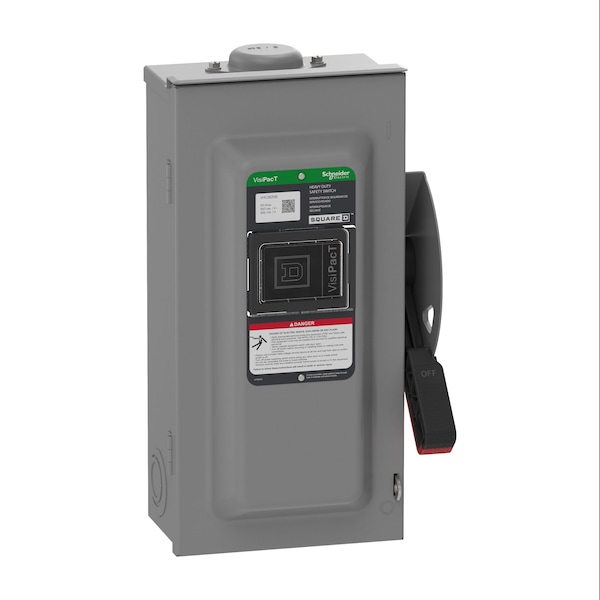 Schneider Electric Safety Switch, Fusible, 3PST, Three Phase, NEMA 3R, Indoor/Outdoor, Steel VH362NRB - main