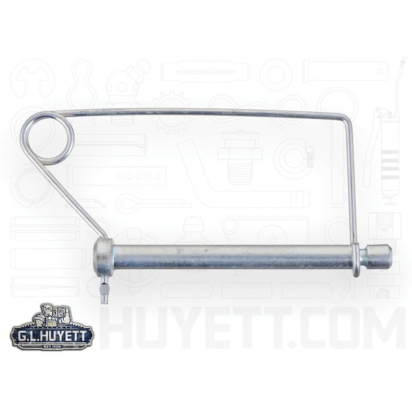 Huyett Coil Tension Snap & Lock Pin, Zinc Plated, 0.312 in Dia x 2.500 in L x 3.000 in Shank L SNIC-0312-2500 - main