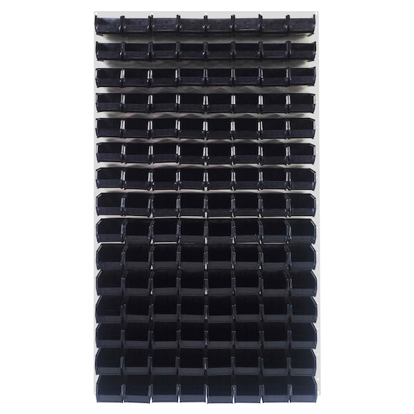 Quantum Storage Systems 36X61 HC LOUVERED PANEL W/120 BINS BLACK QLP-3661HC-220-120BK - main