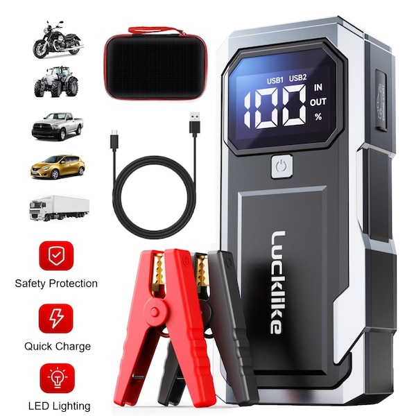 Edendirect Portable 5000A Car Battery Jump Starter - 12V Car Battery Charger And High-Capacity Power Bank ED-P180 - main