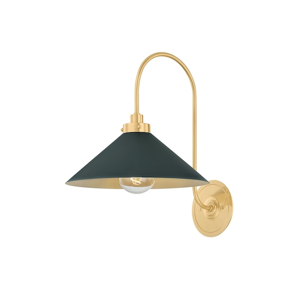 Hudson Valley Lighting Clivedon Wall Sconce in Aged Brass/Soft Studio Green by Mark D. Sikes MDS1400-AGB/SSG - main