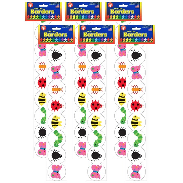 Hygloss Products Bugs Border, 12 Strips/36 Feet Per Pack, 6PK 33614 - main