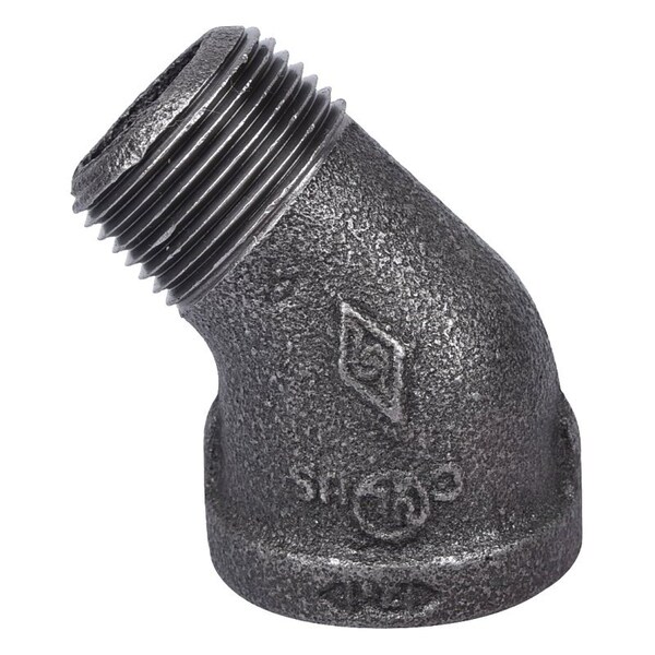 Prosource Street Pipe Elbow, 3/4 in, FIP x MIP, 45 deg Angle, Malleable Iron, SCH 40 Schedule, 300 psi Pressure B121 20 - main
