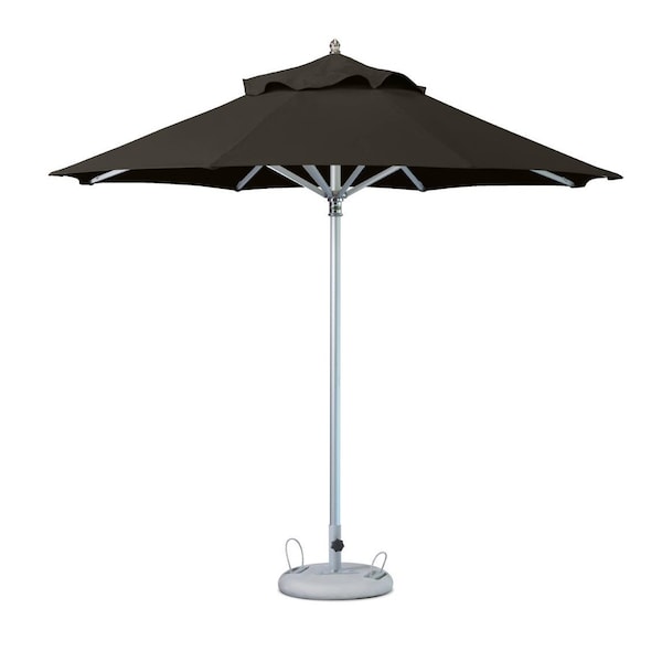 Homeroots 10ft Black Polyester Round Market Patio Umbrella 491972 - main