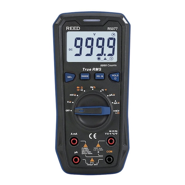 Reed Instruments DigitalMultimeter, TRMS, 10A, 999.9VAC/DC R5077 - main