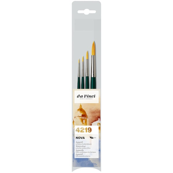 Da Vinci NOVA Model Painting Brushes, Synthetic, Round, Series 1570, Assorted Sizes, 4-Piece Set VA-4219_0 - main
