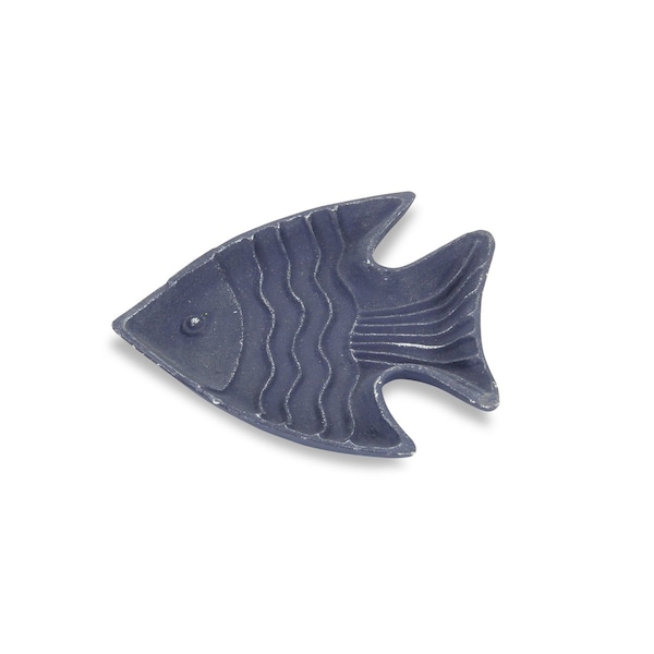 Homeroots 8in Blue Angel Fish Cast Iron Vanity Tray Tray 483176 - main