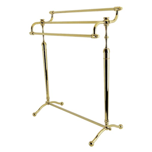 Kingston Brass 28" Freestanding Pedestal 3-Tier Towel Rack, Polished Brass SCC2392 - main