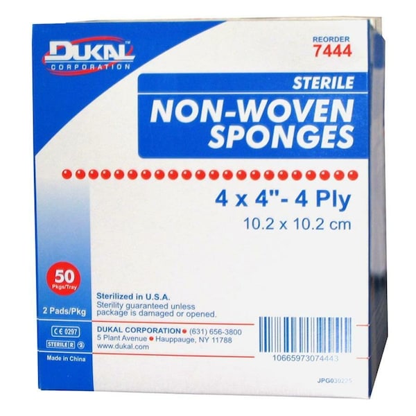 Clinisorb Nonwoven Sponge 4 X 4 Inch, Sterile 4-Ply Square, 2PK 7444 - main