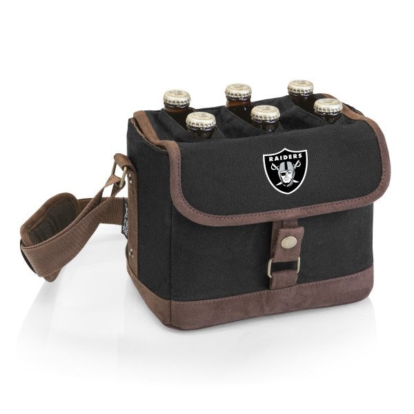 Picnic Time Family Of Brands NFL Las Vegas Raiders - Beer Caddy Cooler Tote with Opener 762-00-311-234-2 - main