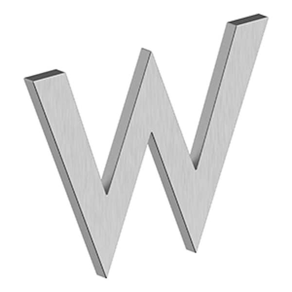 Deltana 4 Stainless Steel House Letter W with Risers Satin Stainless Steel Finish RNBWU32D - main