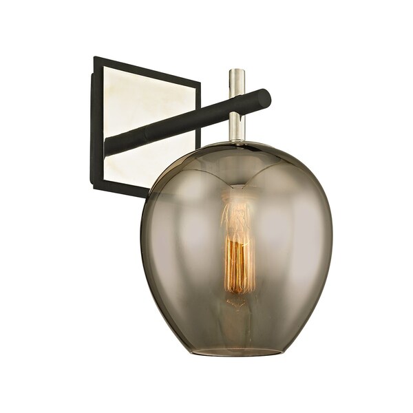 Troy Lighting Iliad 1 Light Wall Sconce 7.25 In. Textured Black & Polish Nickel B6211-TBK/PN - main