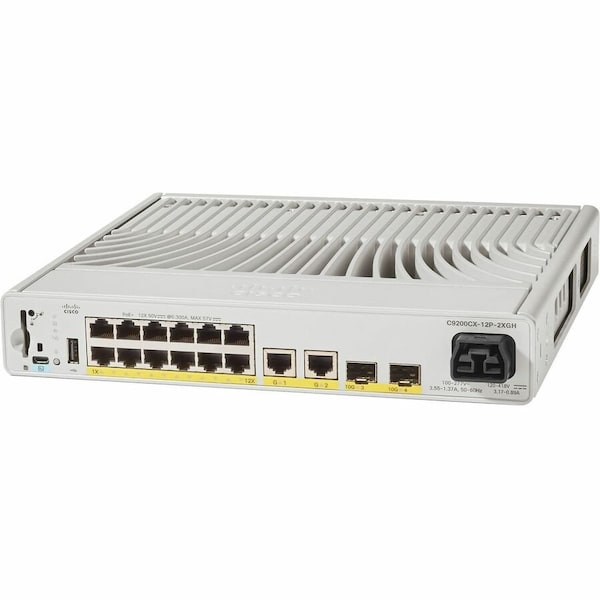 Cisco Catalyst 9000 Compact Switch 12 port PoE+, 240W, HVDC, Adv C9200CX-12P-2XGH-A - main