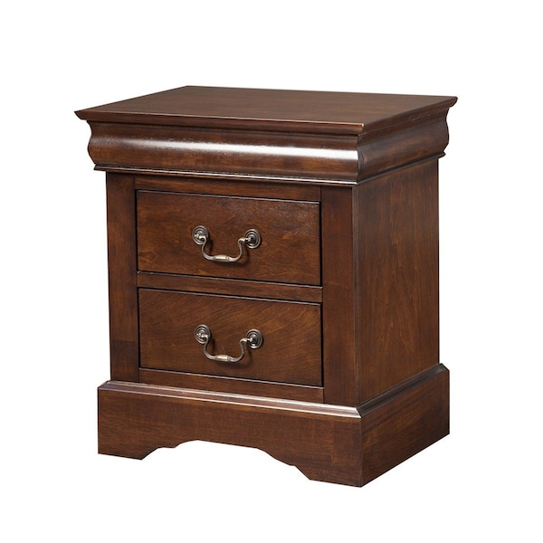Homeroots 24" Wood and Solid Wood Two Drawer Nightstand 399271 - main