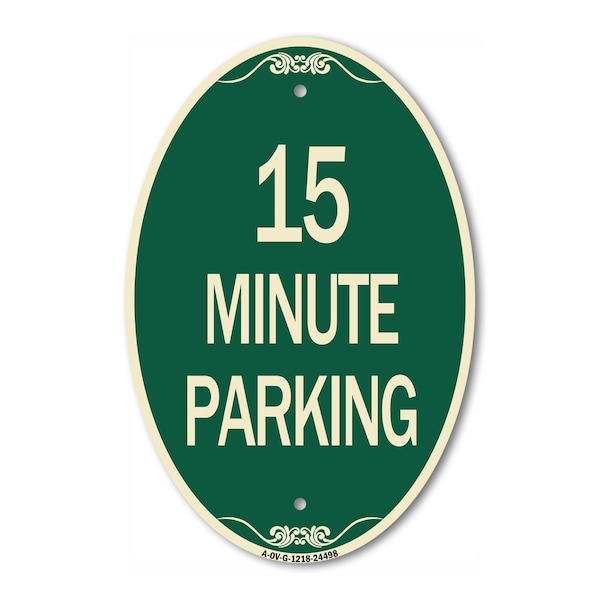Signmission 2 Hour Parking - Parking for Customers Only, 12 In X 18 In Architectural Oval, Heavy Gauge Aluminum A-OV-G-1218-24498 - main
