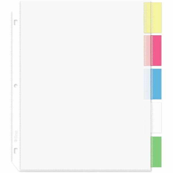 C-Line Products Heavyweight Poly Sheet Protectors with Index Tabs, Assorted, 5PK CLI05550 - main