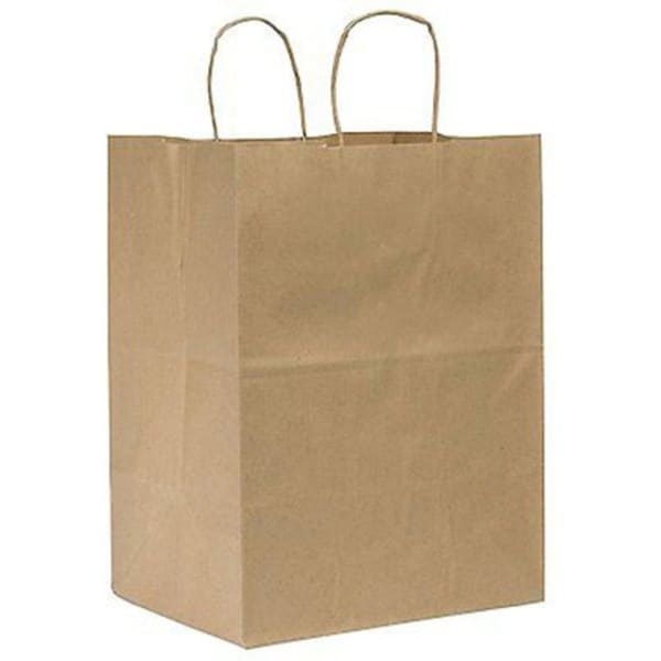Zoro Select Regal Brown Shopping Bag Flat Bottom, Twist Handle, Pk200 87415 - main