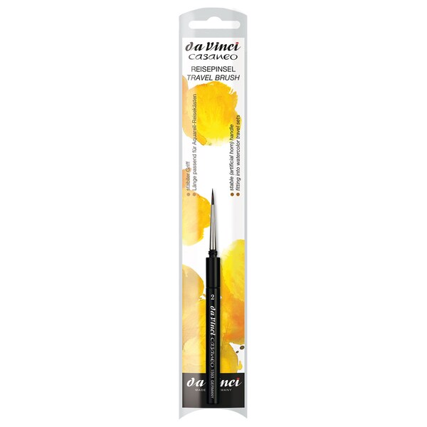 Da Vinci CASANEO Travel Pocket Brush, Extra Soft Synthetic, Watercolor, Round, Series 1593TP, Size 2 VA-1593TP_2 - main