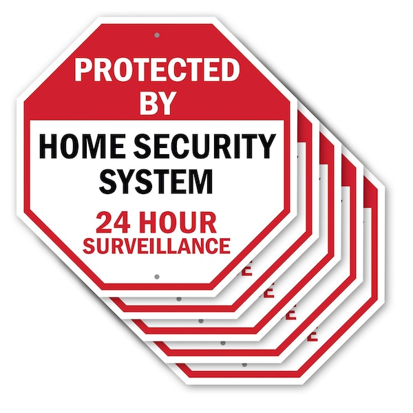 Signmission Protected By Home Security System 2, 10 inch X 10 inch, Aluminum Metal Signs, 5PK OC-A-5Pack-10-3 - main